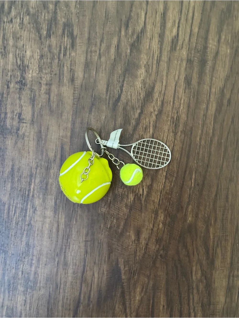 Urban outfitters Tennis Ball & Racket Keychain - Neon Yellow